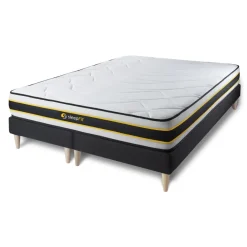 Sleepfit Ensemble double sommier matelas ressorts ensaches et memoire de forme Outlet