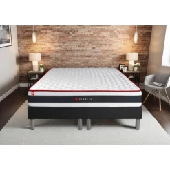 Somness Ensemble double sommier matelas ressorts ensaches à memoire de forme New