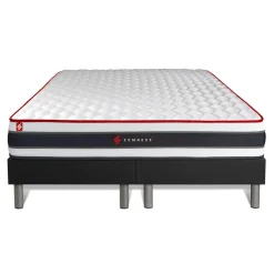 Somness Ensemble double sommier matelas ressorts ensaches à memoire de forme New