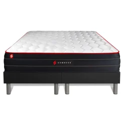 Somness Ensemble double sommier matelas ressorts ensaches et memoire de forme Discount