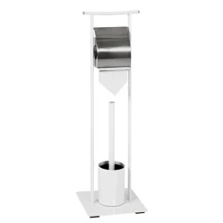 3S. x Home Ensemble dérouleur WC en métal blanc laqué