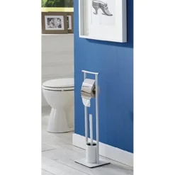 3S. x Home Ensemble dérouleur WC en métal blanc laqué