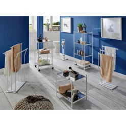 3S. x Home Ensemble dérouleur WC en métal blanc laqué