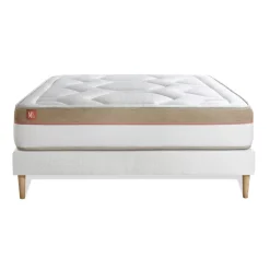 Marmottes & Co Ensemble LE COSY Memoire de forme 7 zones de confort sommier Blanc Outlet