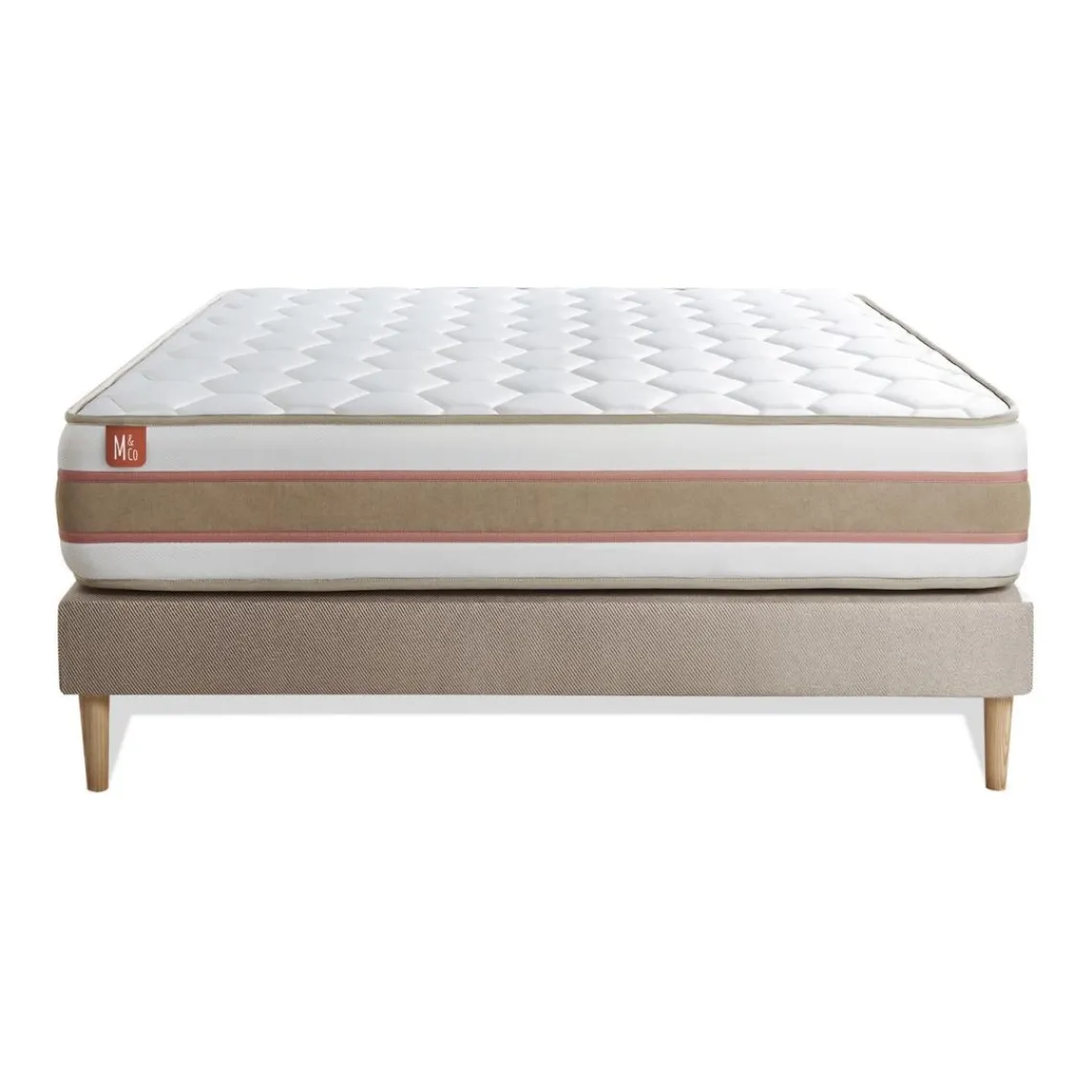Marmottes & Co Ensemble LE DÉLICAT Ressorts ensaches Memoire de forme 5 zones de confort et sommier Beige Online