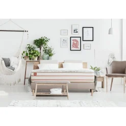 Marmottes & Co Ensemble LE DOUX Memoire de forme 3 zones de confort double sommiers Beige Sale