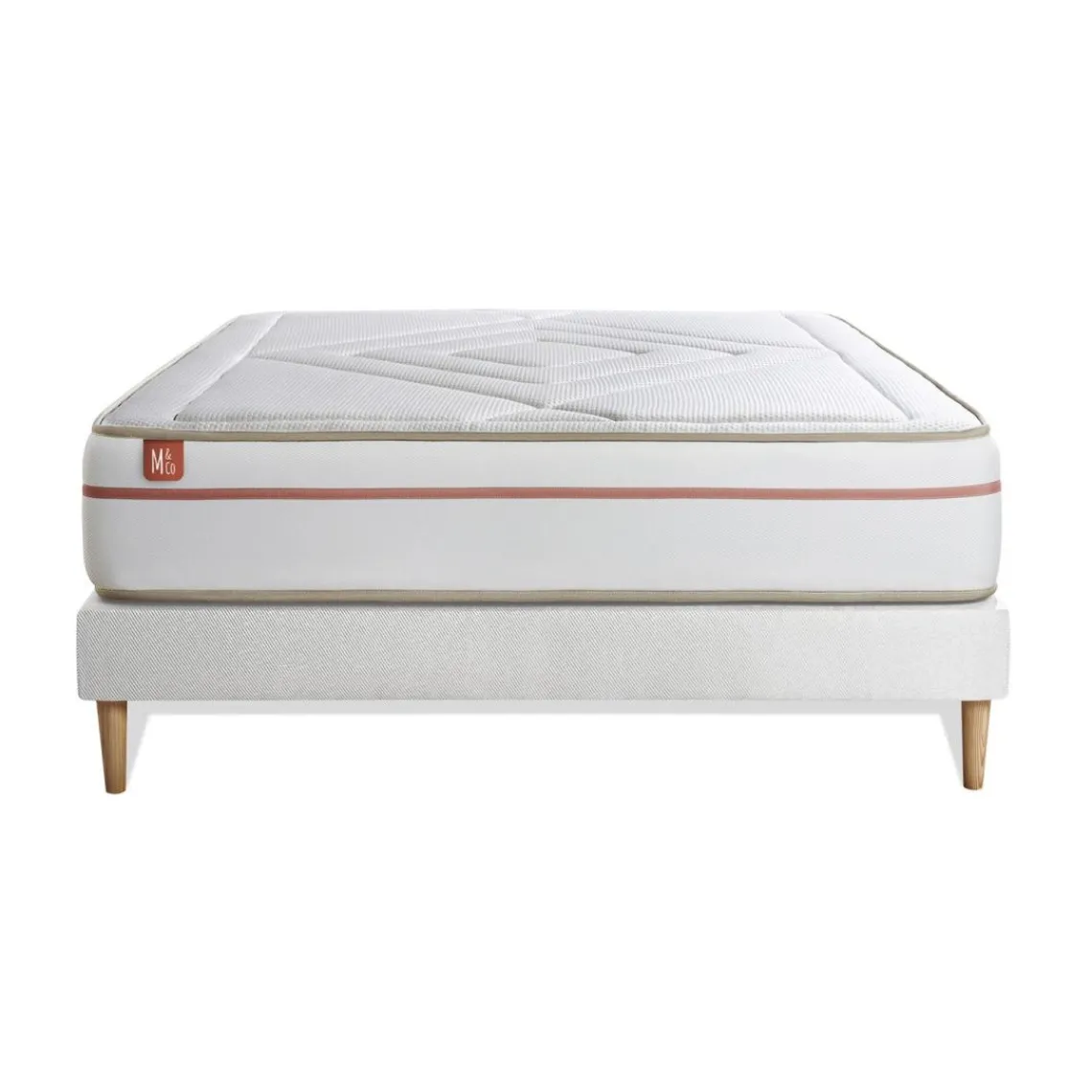 Marmottes & Co Ensemble LE PAISIBLE Memoire de forme BioVisco sommier Blanc