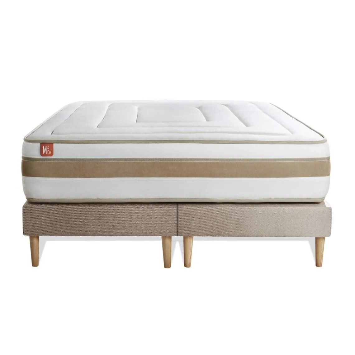 Marmottes & Co Ensemble LE RAFFINÉ Ressorts ensaches Memoire de forme BioVisco Maxi epaisseur double sommiers Beige Online