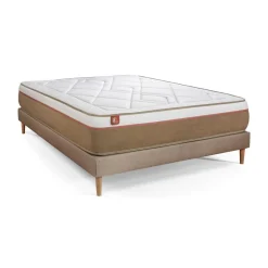 Marmottes & Co Ensemble LE SOYEUX Ressorts ensaches Memoire de forme BioVisco sommier Beige Outlet