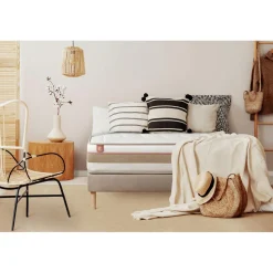 Marmottes & Co Ensemble LE TENDRE Ressorts ensaches Memoire de forme 7 zones de confort sommier Beige Clearance