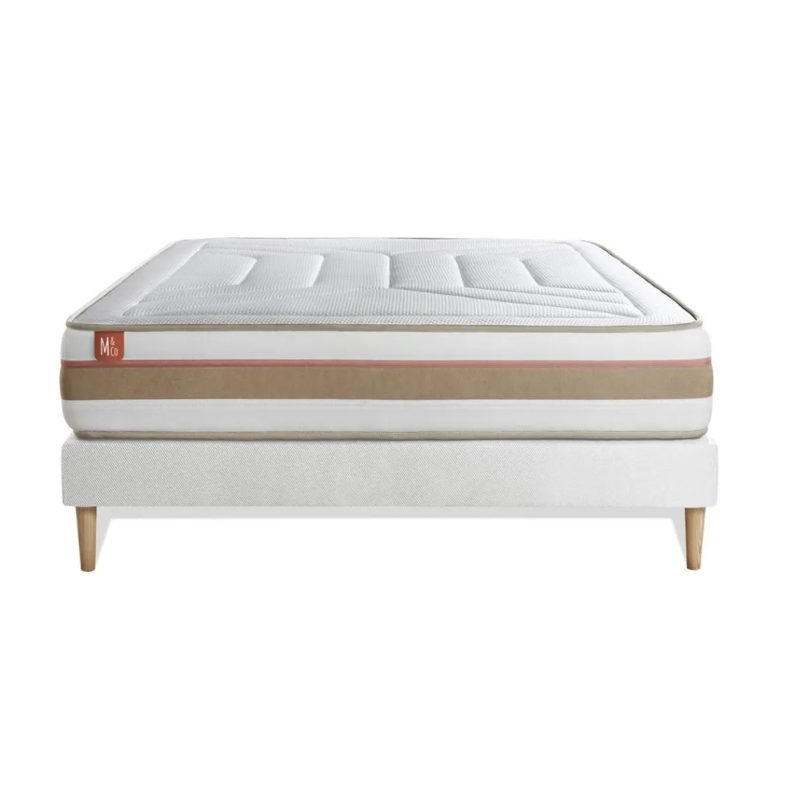 Marmottes & Co Ensemble LE TENDRERessorts ensaches Memoire de forme 7 zones de confort sommier Blanc New