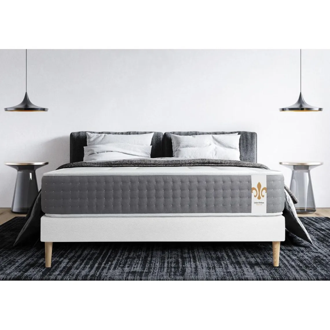 LITIER DELUXE Ensemble Le Vingt-Six sommier Blanc Hot