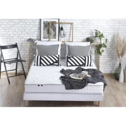 Selenia Ensemble Matelas 100% latex 3 zones NUDE et Sommier Blanc Sale