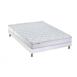 Selenia Ensemble Matelas 100% latex 3 zones NUDE et Sommier Blanc Sale