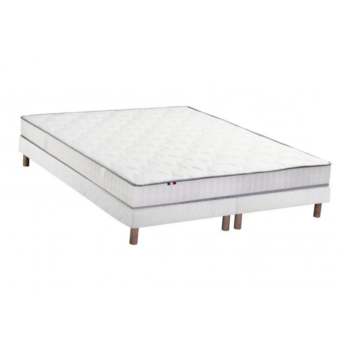 Selenia Ensemble Matelas 100% latex 3 zones NUDE et Sommier Blanc Sale