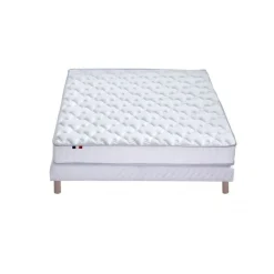 Selenia Ensemble Matelas 100% latex 3 zones NUDE et Sommier Blanc Sale