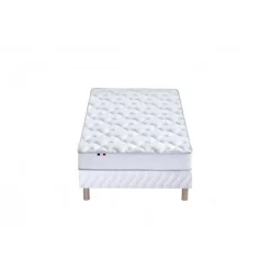 Selenia Ensemble Matelas 100% latex 3 zones NUDE et Sommier Blanc Sale