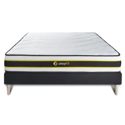 Sleepfit Ensemble matelas FLEXY sommier kit noir Hot