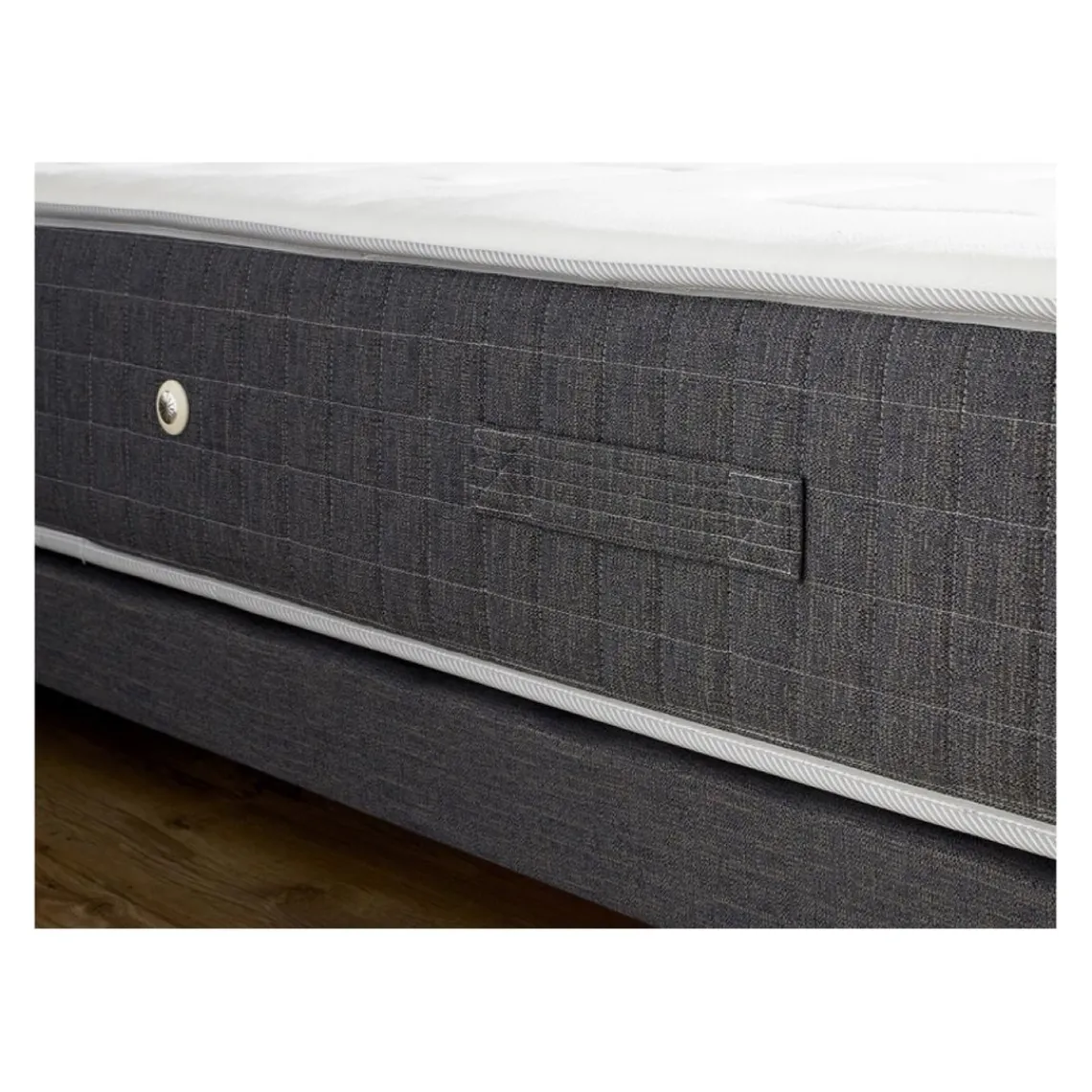 Selenia Ensemble Matelas Ressort 7 Zones KISTO + Mémoire De Forme + Sommier Bleu Denim LEO Fabriqué En France