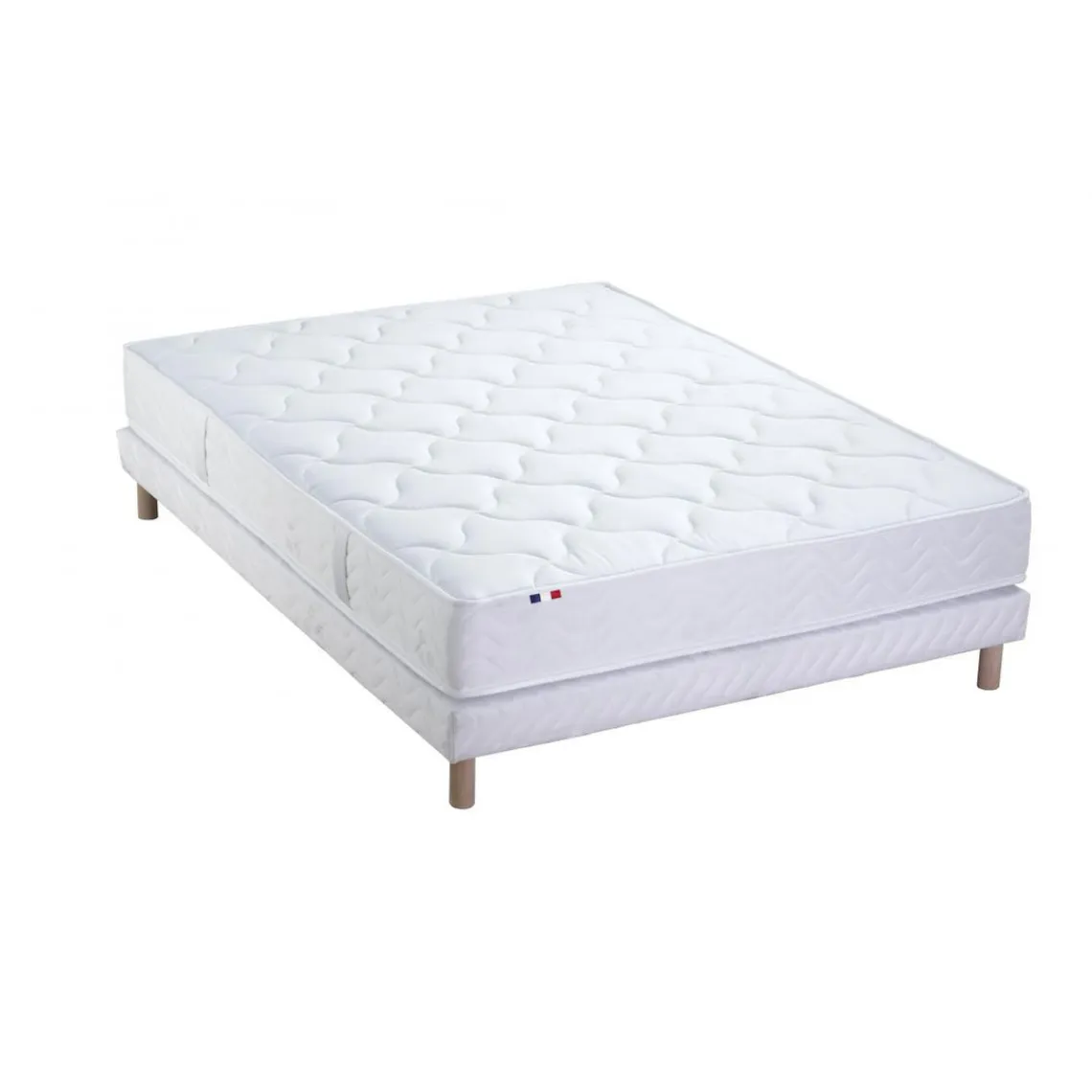 Selenia Ensemble Matelas Ressorts 5 Zones STAR et Sommier Blanc Discount