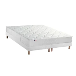 Selenia Ensemble Matelas Ressorts 5 Zones STAR et Sommier Blanc Discount