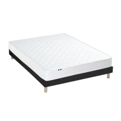 Selenia Ensemble Matelas Ressorts Fermes biconiques SPECTOS + Sommier Made in France - Sommier Noir Clearance