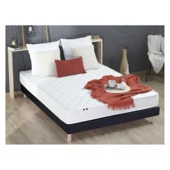 Selenia Ensemble Matelas Ressorts Fermes biconiques SPECTOS + Sommier Made in France - Sommier Noir Clearance