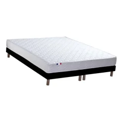 Selenia Ensemble Matelas Ressorts Fermes biconiques SPECTOS + Sommier Made in France - Sommier Noir Clearance