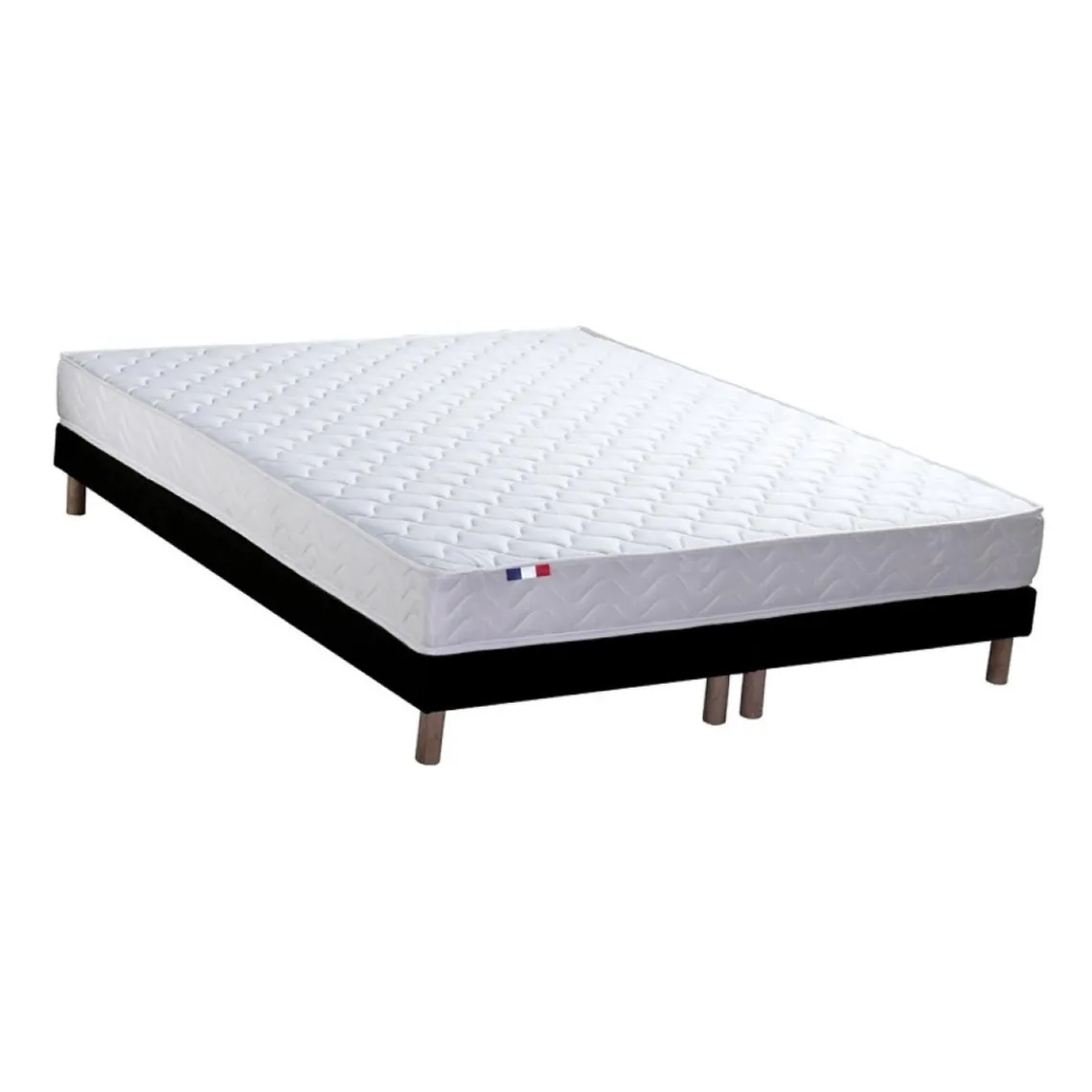 Selenia Ensemble Matelas Ressorts Fermes biconiques SPECTOS + Sommier Made in France - Sommier Noir Clearance