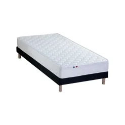Selenia Ensemble Matelas Ressorts Fermes biconiques SPECTOS + Sommier Made in France - Sommier Noir Clearance