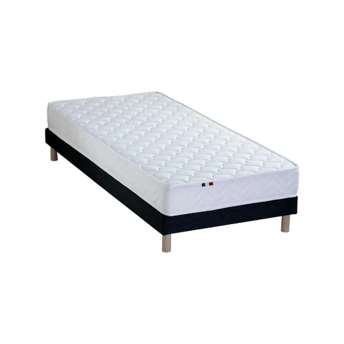 Selenia Ensemble Matelas Ressorts Fermes biconiques SPECTOS + Sommier Made in France - Sommier Noir Clearance