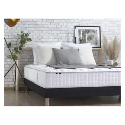 Selenia Ensemble Matelas Ressorts 7 zones COSMA + Sommier - Made in France - Sommier Noir New