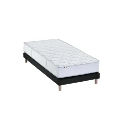 Selenia Ensemble Matelas Ressorts 7 zones COSMA + Sommier - Made in France - Sommier Noir New