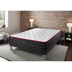 Somness Ensemble matelas ressorts ensaches et memoire de forme,sommier kit noir Online