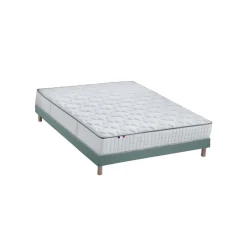 Selenia Ensemble Matelas Ressorts 7 zones COSMA + Sommier - Made in France - Sommier Vert céladon Clearance