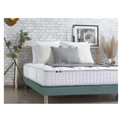 Selenia Ensemble Matelas Ressorts 7 zones COSMA + Sommier - Made in France - Sommier Vert céladon Clearance