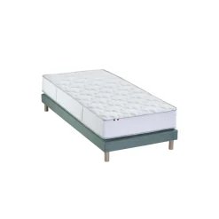 Selenia Ensemble Matelas Ressorts 7 zones COSMA + Sommier - Made in France - Sommier Vert céladon Clearance
