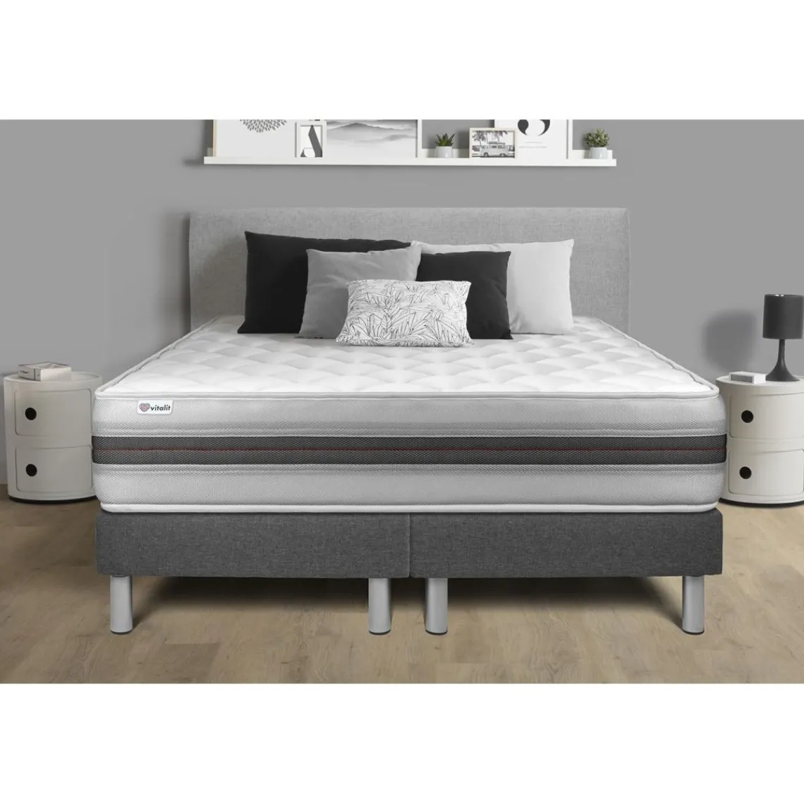 VITALIT Ensemble matelas sommiers VITALMEMO BACK Blanc Outlet