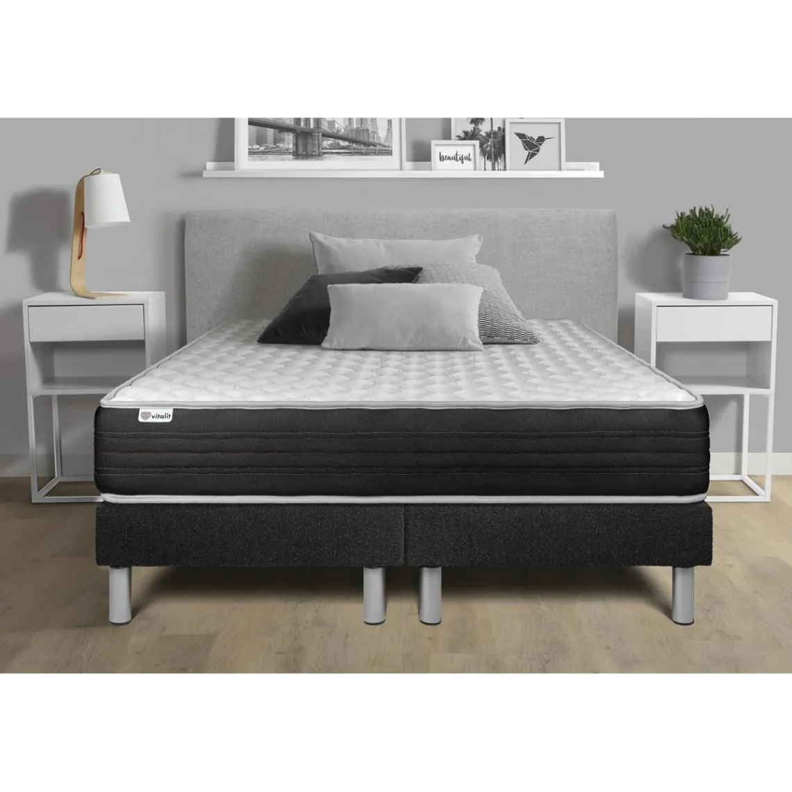 Prestige literie Ensemble Matelas VITALMEMO ONE en mousse polyuréthane à mémoire de forme Outlet