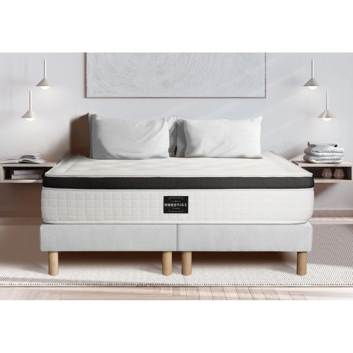 Prestige literie Ensemble Privilège Memoire de forme 5 zones Blanc Online