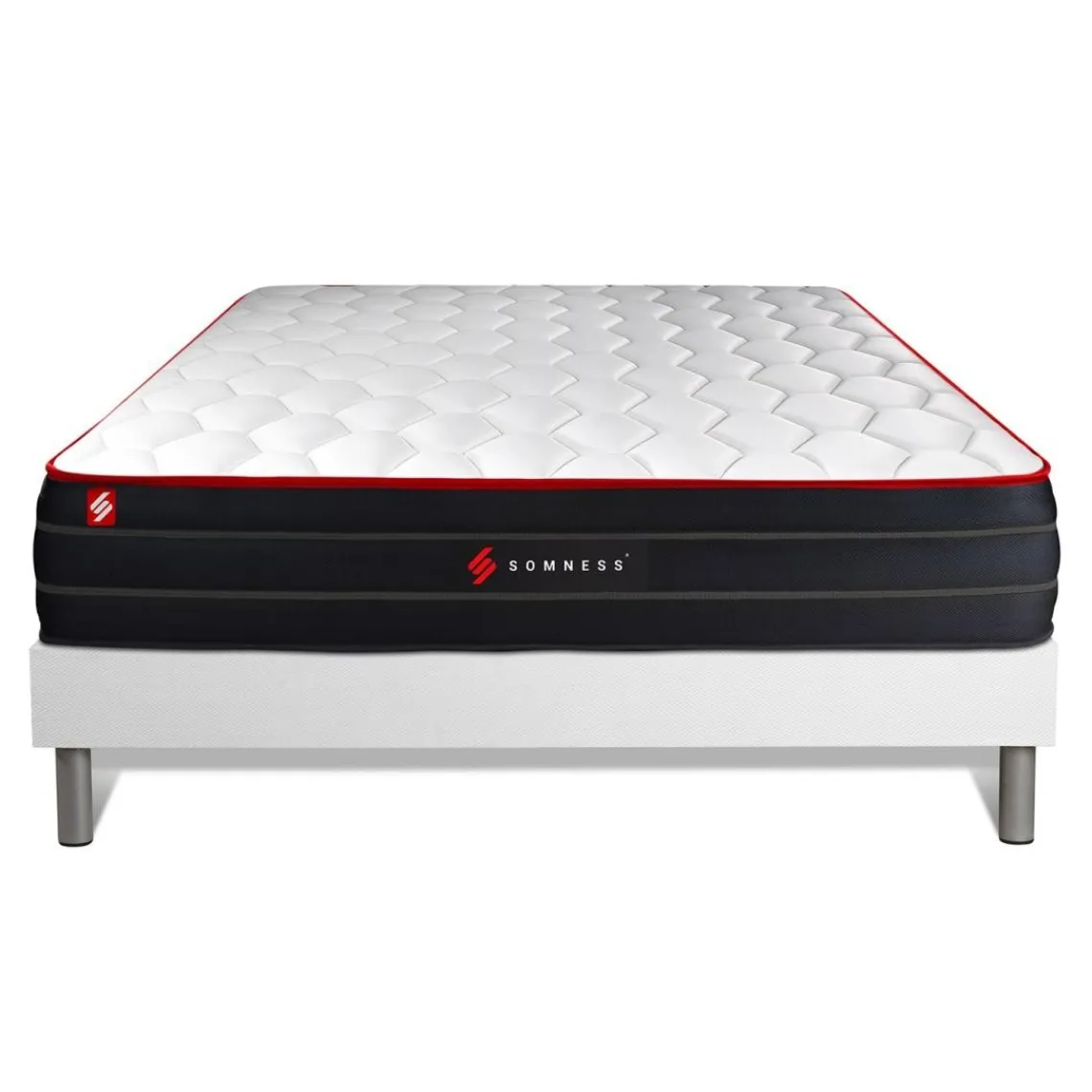Somness Ensemble sommier matelas BOOST ressorts ensaches et memoire de forme Clearance