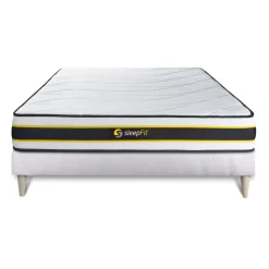 Sleepfit Ensemble sommier matelas FLEXY ressorts ensaches et memoire de forme Outlet