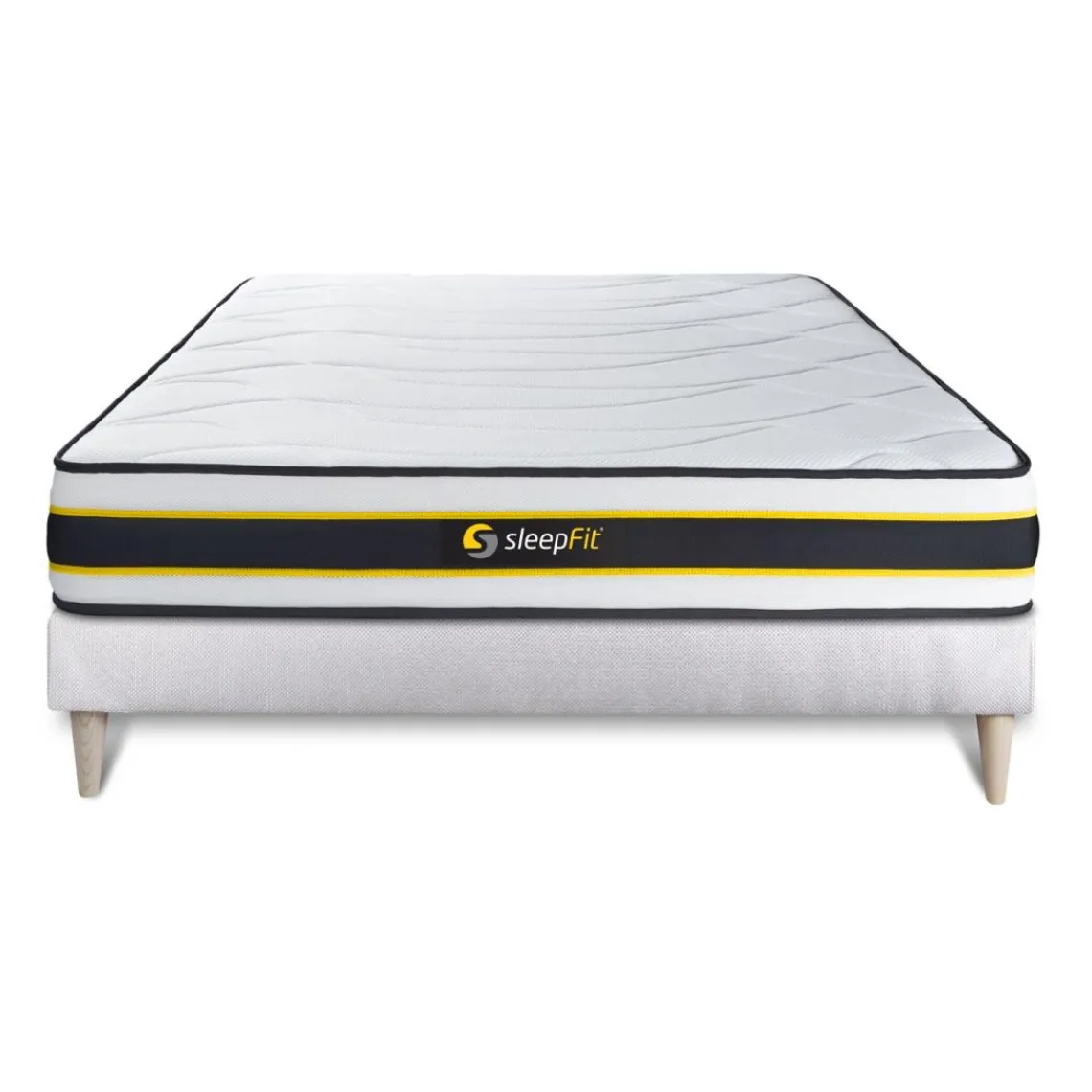 Sleepfit Ensemble sommier matelas FLEXY ressorts ensaches et memoire de forme Outlet