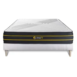 Sleepfit Ensemble sommier matelas ULTRA micro ressorts ensaches et memoire de forme New