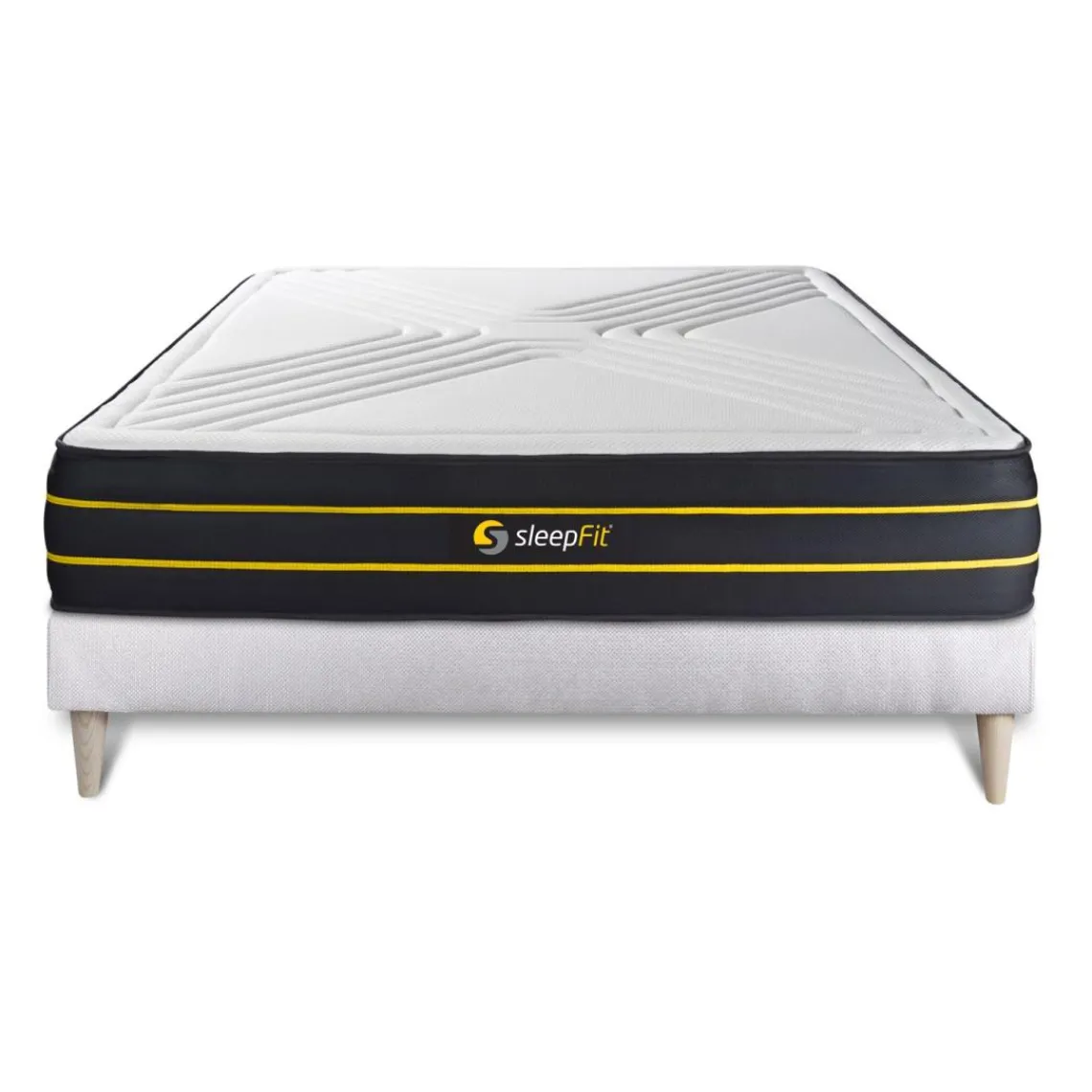 Sleepfit Ensemble sommier matelas ULTRA micro ressorts ensaches et memoire de forme New