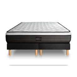 Prestige literie Ensemble Suite Ressorts ensaches, memoire de forme 5 zones double sommier noir Online