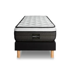 Prestige literie Ensemble Suite Ressorts ensaches, memoire de forme 5 zones sommier noir New