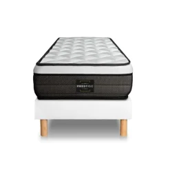 Prestige literie Ensemble Suite Ressorts ensaches, memoire de forme 5 zones Blanc Hot