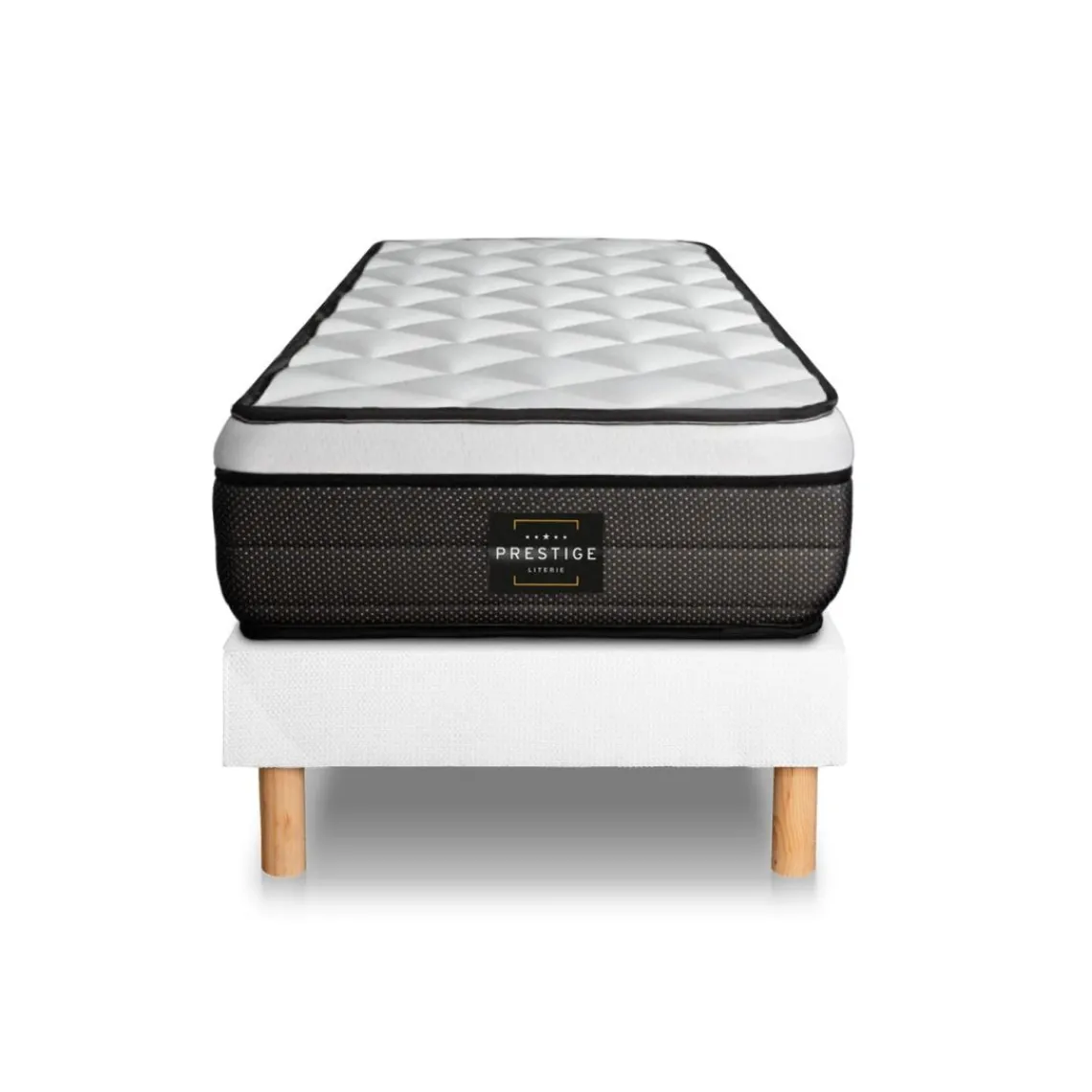 Prestige literie Ensemble Suite sommier Kit Blanc Hot