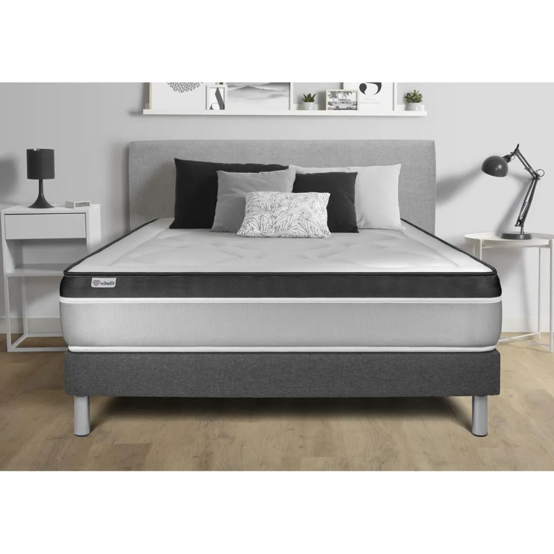 VITALIT Ensemble VITAL ERGO sommier Kit gris Outlet